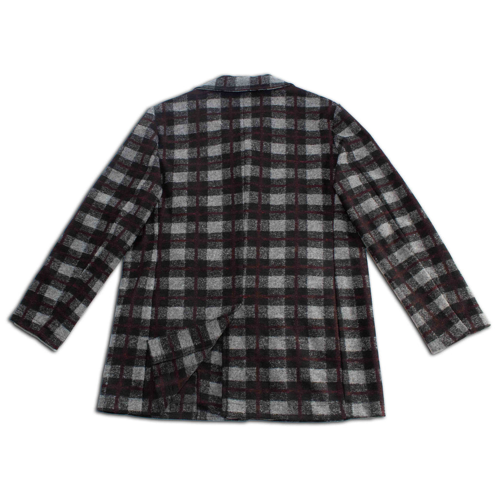 Check Wool Coat—Midnight