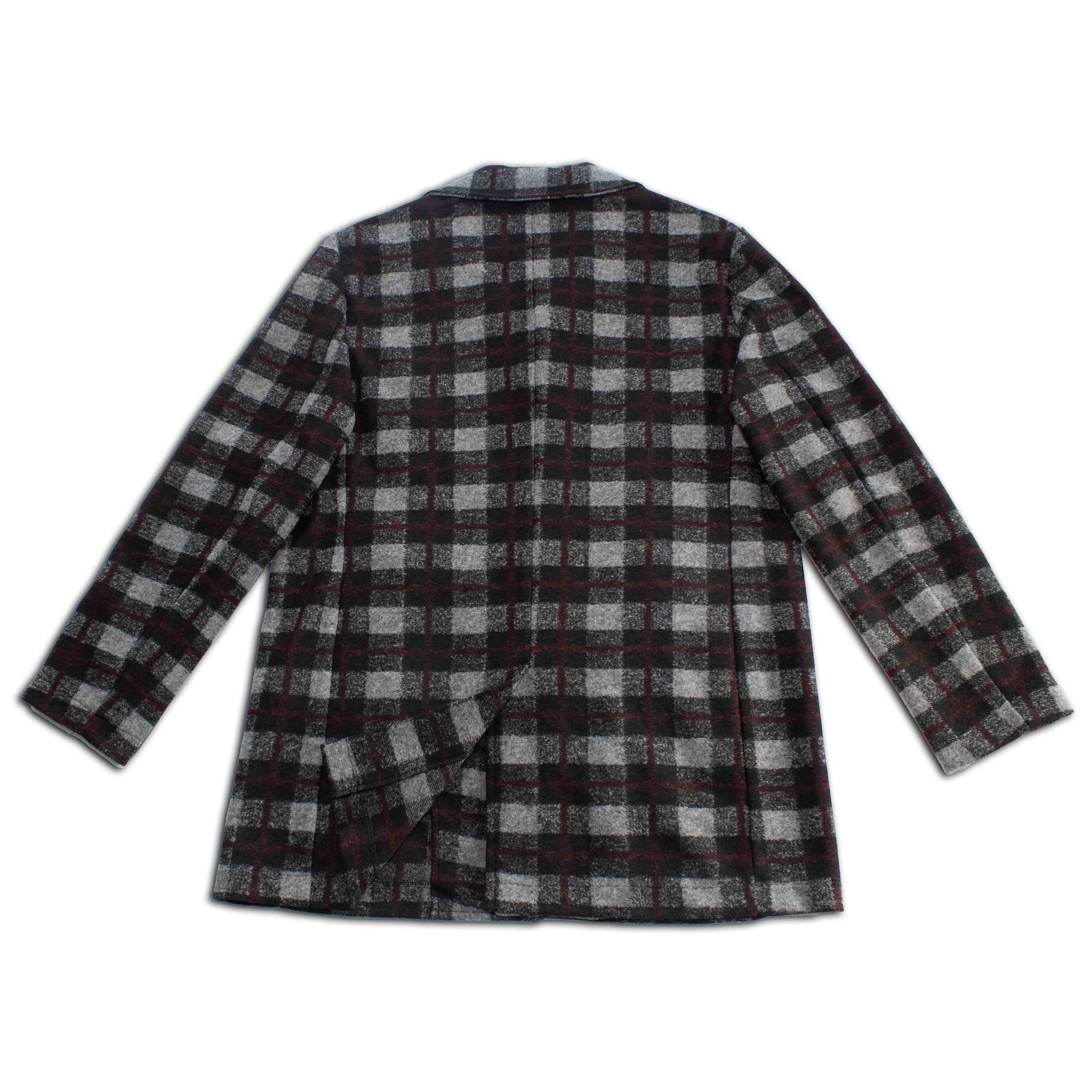 Check Wool Coat—Midnight