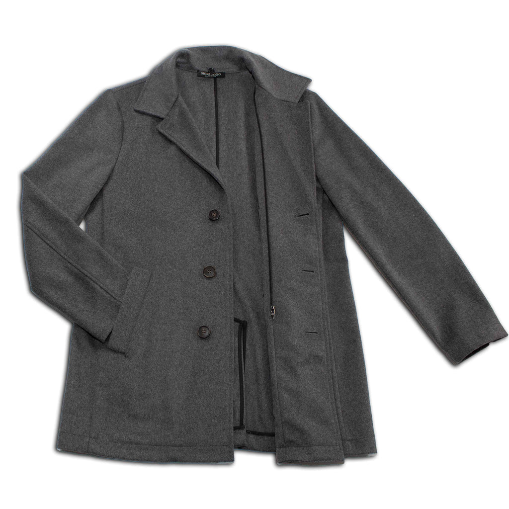 Metropolitan Dual-Layer Wool Car Coat—Grey