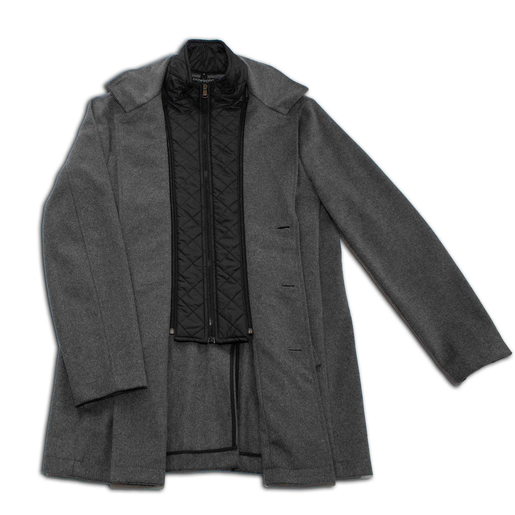 Metropolitan Dual-Layer Wool Car Coat—Grey