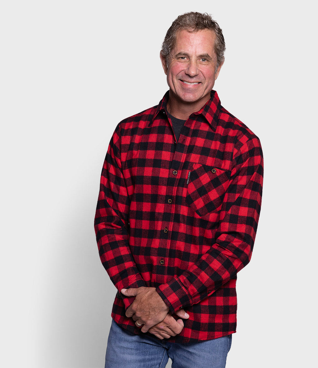 Fitted Flannel Shirt - Red Buffalo