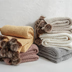 Chenille Throw with Pom Poms - 51"x63"