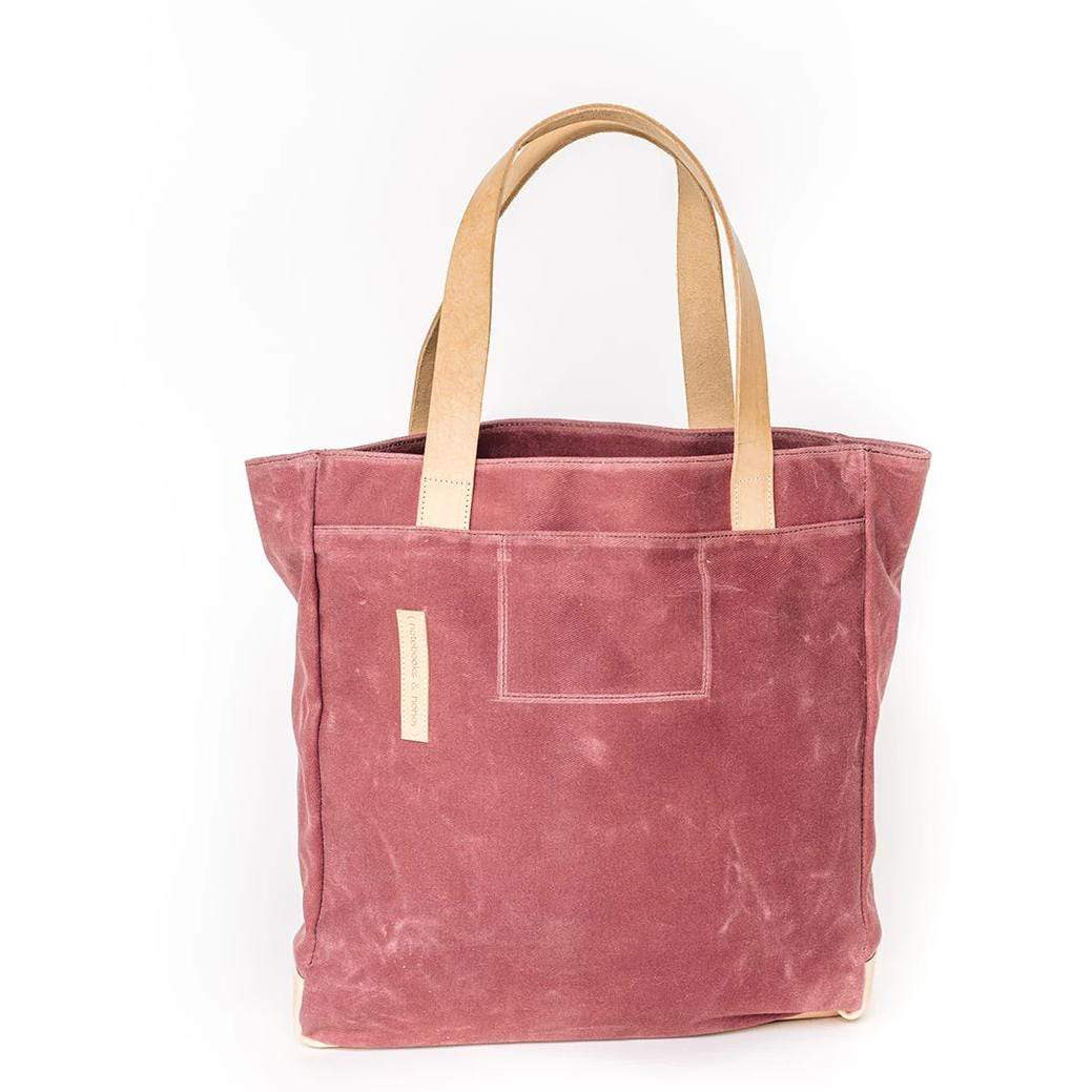 Mauve Waxed Canvas Tote Bag - The Rebel Gal