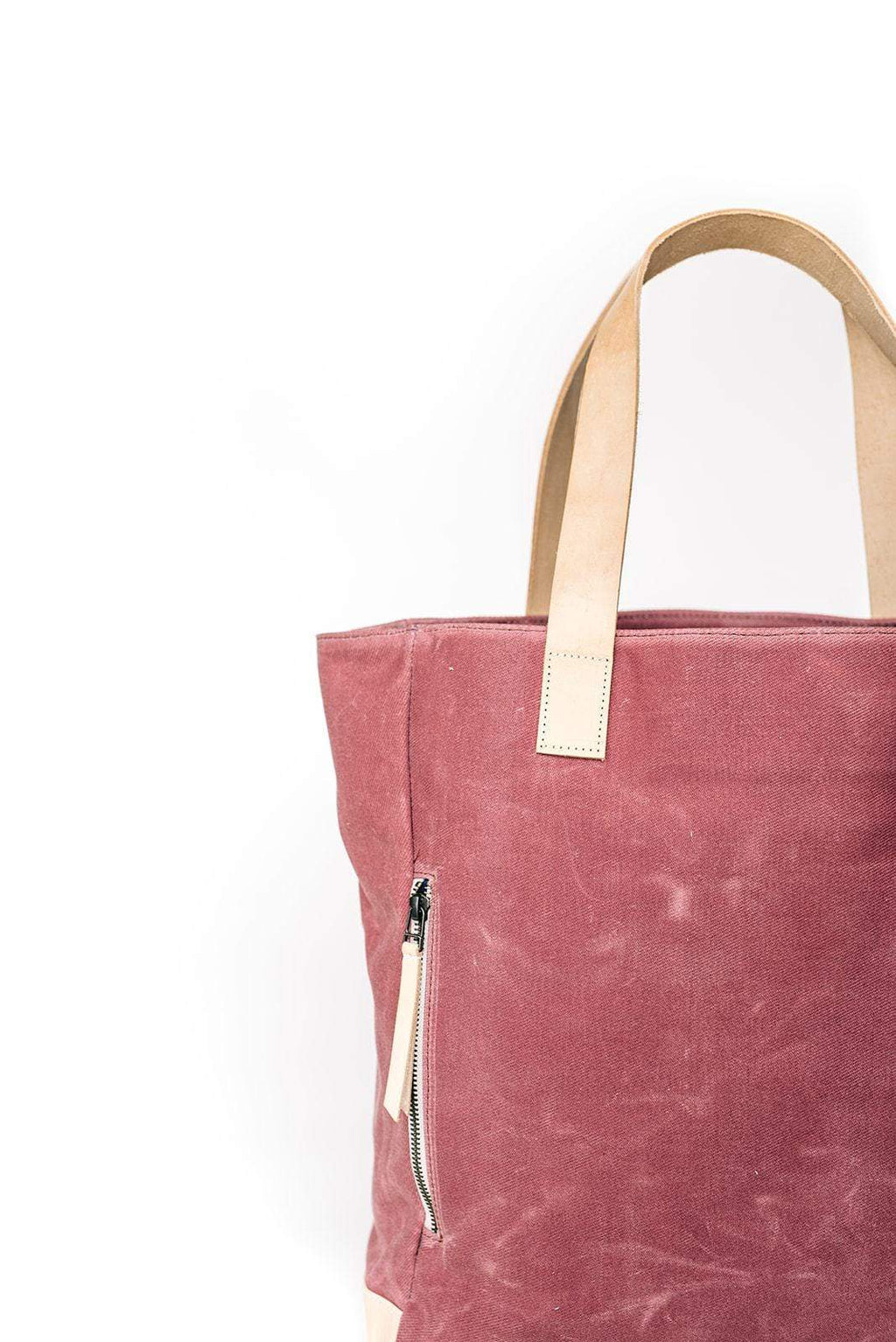Mauve Waxed Canvas Tote Bag - The Rebel Gal